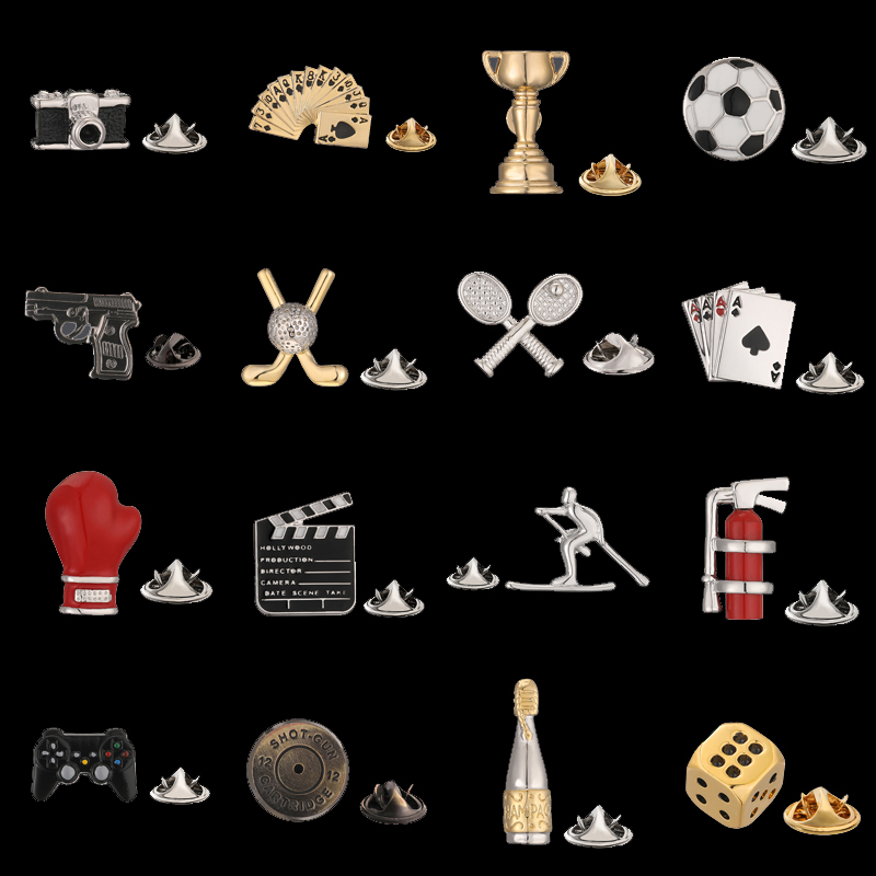 Badminton Icon - Broche deportivo para hombre, dados de